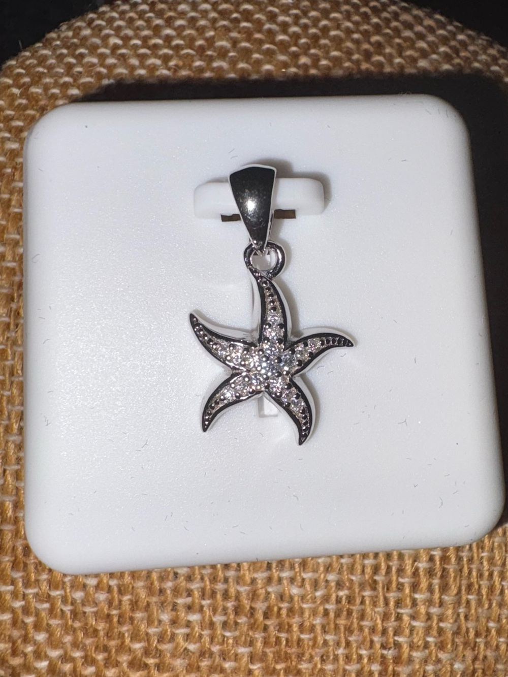 Solid Sterling Silver One Carat TW Moissanite Starfish Pendant - Picture 3 of 4